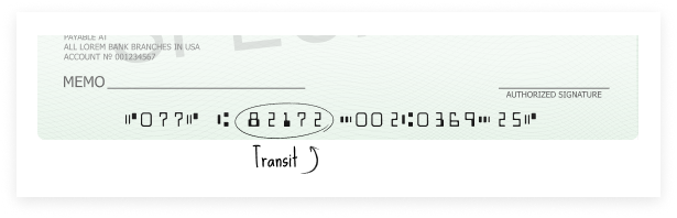 Exemple of transit number